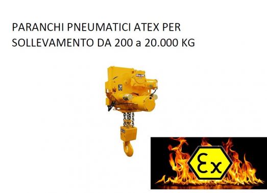 Paranchi pneumatici ATEX per sollevamento da 200 a 20000 kg - Puppinato & Picinque